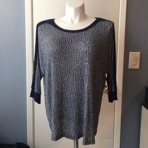 Blue and white sweater